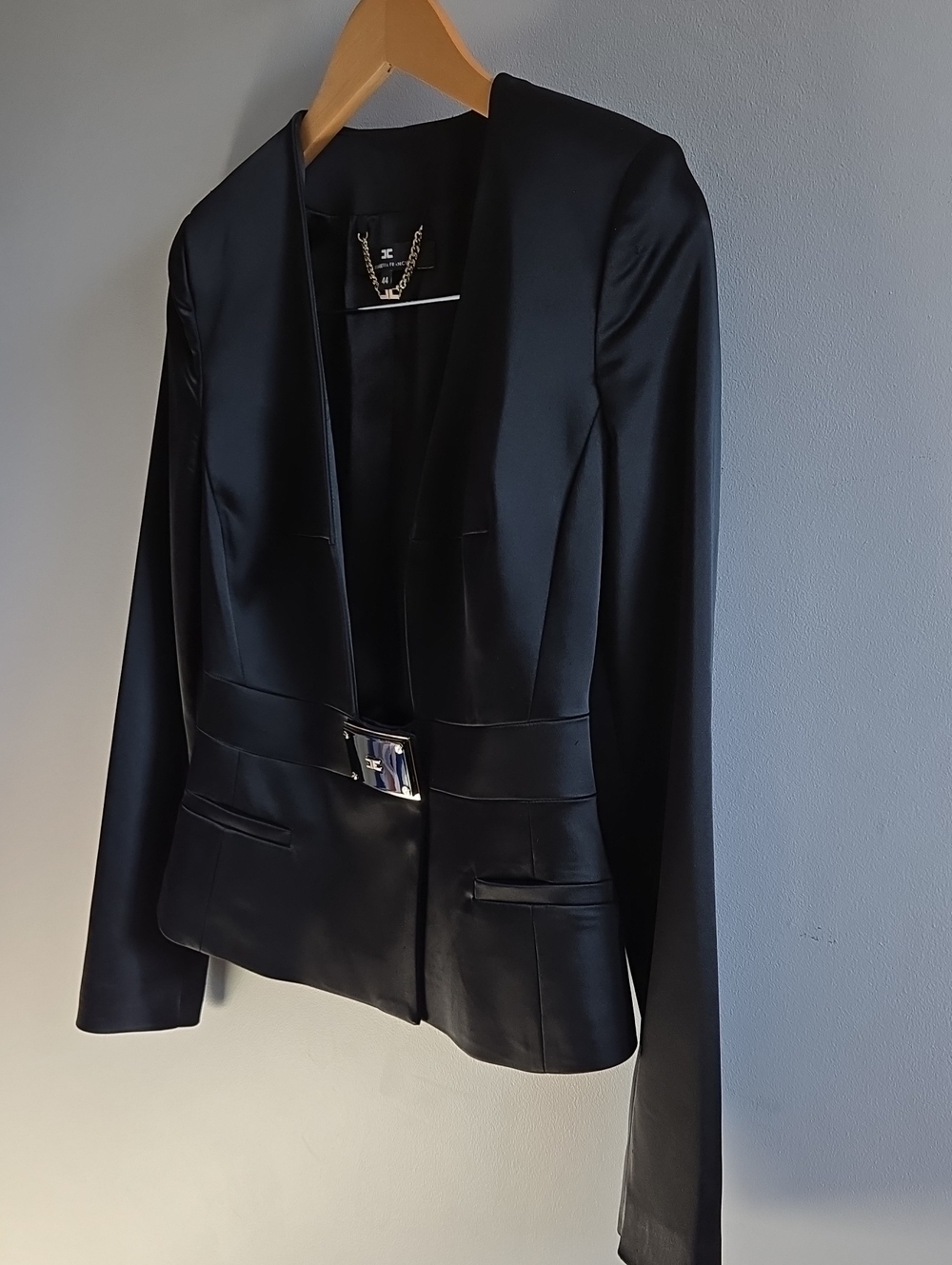 Elisabetta Franchi Black Blazer Size 44/US 8/Medium - Picture 4 of 16